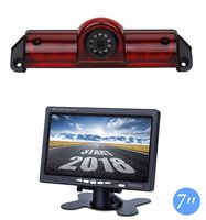 Night Vision 3rd Brake Light Reversing Backup Camera + 7.0 inch TFT Monitor Display for GMC Savana Chevrolet Explorer Chevy Express 1500 2500 3500 Van (2003-2018)