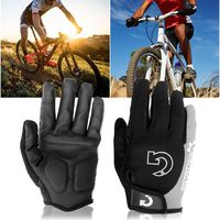 GEARONIC Cycling Shockproof Foam Padded Sports Full Finger Short Gloves(Gray M 7"-7.5")