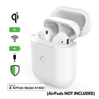 elkson Designed for AirPods Bumper Case Enables Wireless Charging Compatible w/Gen 1 & 2 A1602 Dual Protection PVC Silicone Shockresist Glossy White