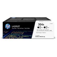 HP 304A | CC530AD | 2 Toner Cartridges | Black