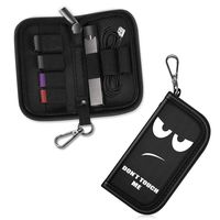 Carrying Case with Metal Clasp Compatible with JUUL and Other Vapes - SITHON Wallet-Sized Holder Storage Organizer Holds Vape, Pods, Charger and Keys (Device not Included), Don't Touch