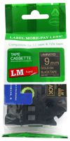 LM Tapes - Brother PT-D200 3/8" (9mm 0.35 Laminated) Gold on Black Compatible TZe P-touch Tape for Brother Model PTD200 Label Maker with FREE Tape Guide Included