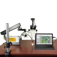 OMAX 2X-270X USB3 18MP Simal-Focal Zoom Stereo Microscope on Articulating Arm+150W Dual Fiber Light