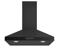 Winflo New 30" Convertible Black Color Wall Mount Range Hood with Aluminum Mesh filter, Ultra bright LED lights and Push Button 3 Speed Control