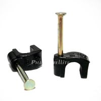 50 Piece Black Nylon Nail Clip 12-14 AWG Jacketed Ground Wire Hardened Steel Nails UV Light Resistant Impact Resistant Clips for Securing Coaxial cable Grounding Wire