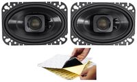(2) Polk Audio DB462 4x6 300w Car Audio ATV/Motorcycle/Boat Speakers + Rockmat