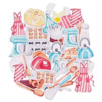 Yummy Bun Kitchen Stickers for Laptop, Women, Water Bottles, Girls, Scrapbook,Baking Stickers for Kids, Cooking Scrapbook Stickers Decals for Kids, Journal, Planner- 25pcs