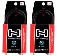 2 Hosa HSX-001.5 1.5 Foot Rean 1/4" TRS To XLR 3 Pin Male Speaker Cables