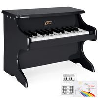 Best Choice Products Toddler Learn-to-Play Mini Piano w/ Key Note Stickers, Music Book, Black