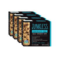 Junkless Chewy Granola Bars, Chocolate Chip, 1.1 oz., 6 Bars (4 Count), Non-GMO, low sugar, great tasting