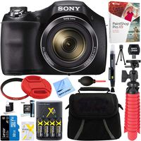 Sony Cyber-Shot DSC-H300 Black Digital Camera + 32GB Memory Card, Battery & Accessory Bundle