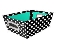 Snap-N-Store Select Home Storage Tapered Bin, 11.4 x 4.25 x 8.3 Inches, Black/White Polka Dot (SNS01965)