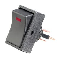 12VDC/25A SPST Illuminated Rocker Switch with Red LED