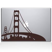 The Decal Guru San Francisco City Skyline Decal Vinyl Sticker, 13" MacBook Pro (2016 & Newer Models), Brown (2303-MAC-13X-BRO)