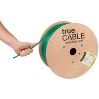 Cat6A Plenum (CMP), 1000ft, Green, 23AWG 4 Pair Solid Bare Copper, 750MHz, ETL Listed, Unshielded Twisted Pair (UTP), Bulk Ethernet Cable, trueCABLE