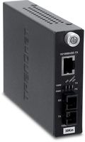 TRENDnet Intelligent 1000Base-T to 1000Base-LX/SX Single Mode SC Fiber Media Converter (20KM, 12.4Miles), Fiber to Ethernet Converter, SC Type Fiber Port, RJ-45,Lifetime Protection, TFC-1000S20