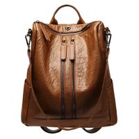 Leather Backpack for women Weitine Brand Brown Color Shoulder Bag for lady 12.5' inches Laptop