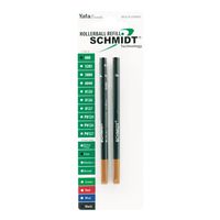 Schmidt 888 Technology Ceramic Rollerball Plastic Tube Refill Fine Point 0.6mm, Black, 2 Pack Blister (SC58108)