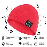Bluetooth Beanie, Bluetooth Hat, Unisex Music Hat with Rechargeable Battery Built-in Stereo Speakers, Suitable for Men & Women (Pink)