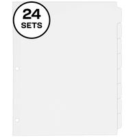 Avery 8-Tab Binder Dividers, Write-On Plain Tabs, 24 Sets (11507), White