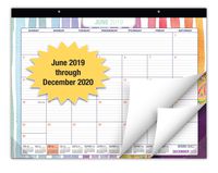 Desk Calendar 2019-2020: Large Monthly Pages - 22"x17" - Runs from June 2019 Through December 2020 - Desk/Wall Calendar can be Used Throughout 2020.