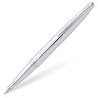 Cross ATX Pure Chrome Fountain Pen with Chrome-Plated Appointments and Stainless Steel Fine Nib