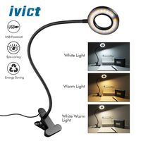 Clip on Light Reading Lights - iVict 24 LED USB Book Clamp Light with 3 Color Modes, 10 Brightness Dimmer and Auto Off Timer, Eye Protection Kids Desk Lamp, 360 ° Flexible Gooseneck Bed Night Light