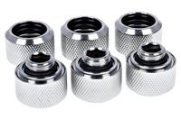 Alphacool 17378 Eiszapfen 16mm HardTube Compression Fitting G1/4 - knurled - Chrome Sixpack Water Cooling Fittings