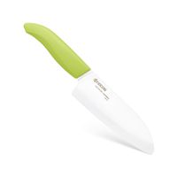 Kyocera Advanced Ceramic Revolution Series 5-1/2-inch Santoku Knife, Green Handle, White Blade