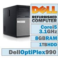 Dell OptiPlex 990 MT/Core i5-2400 @ 3.1 GHz/ 8GB DDR3 / 1TB HDD/DVD-RW/WINDOWS 7 PRO 64 BIT