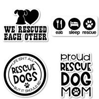 Dog Rescue Mom Sticker Pack I Love Dogs Stickers - 4 Pack - Laptop Stickers - for Laptop, Phone, Tablet Vinyl Decal Sticker (4 Pack) S210844