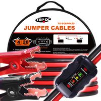 TOPDC Smart Jumper Cables 4 Gauge 20 Feet Heavy Duty Booster Cables with Reverse Hook Up and Alternator Indicator, Battery Condition Tester (4AWG x 20Ft)
