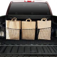 Zone Tech Car Trunk Mesh Cargo Net Three Pocket Net- Elastic Storage Universal Automobile Organizer- Stretchable Mesh Truck Bed Basket