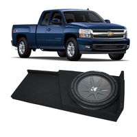 Compatible with 2007-2013 Chevy Silverado Ext Cab Truck Kicker CompR CWR10 Single 10 Sub Box Enclosure - Final 2 Ohm