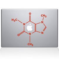 The Decal Guru The Molecular Structure of Coffee MacBook Decal Vinyl Sticker - 13" MacBook Pro (2016 & Newer) - Orange (1195-MAC-13X-P)