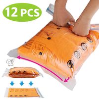 Jancosta 12 Travel Space Saver Bags For Clothes, Roll-Up Space Saver Storage Bags for Travel, Save Space In Your Luggage, 6M+6S Set