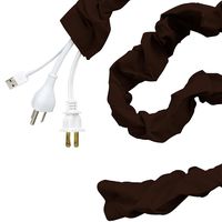 Cordinate Fabric Cord Cover, 6 ft, Hides Cables, Great for Lamps, Light Fixtures, and Desks, Cable Management, Easy Installation, Chocolate Brown, 40728