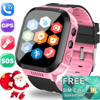 TURNMEON Kids Smartwatch GPS Tracker with SIM CARD - Holiday Electronic Toy Gift Cell Phone Smart Watch for Kids Boy Girl Fitness Tracker - Two Way Call SOS Anti-Lost Camera Game Wrist Watch Bracelet