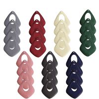 Noverlife 28PCS Natural Wooden Charms Pendants for Jewelry Making DIY Earring Necklace Bracelet Crafts, Flat Teardrop Beads Jewelry Accessories Findings, 7 Colors, 14 Pairs