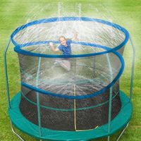 ARTBECK Trampoline Spray Water Park 2.0 Fun Summer Outdoor Water Game Toys Trampoline Accessories, Trampoline Sprinklers Toy for Kids, Made to Attach On Trampoline Safety Net Enclosure (39 ft, Blue)