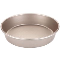 CHEFMADE 9-Inch Round Cake Pan, Non-Stick Deep Dish Bakeware, FDA Approved for Oven Baking (Champagne Gold)