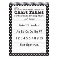Top Notch Teacher Products Chart Tablet Polka Dot (1 1/2" Ruled), Black, 24" x 32"
