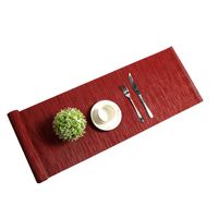 U'Artlines Compatible Placemats Table Runner, 1 Piece Wine Crossweave Woven Vinyl Non-Slip Insulation Washable Table Mat (Table Runner, B Wine Red)