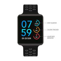 iTouch Air Special Edition Digital Smartwatch and Pedometer - Perforated Silicone Strap (Black/Grey)