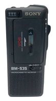 Sony BM-535 Portable Microcassette Voice Activated 2 Speed Mini Tape Recorder - Dictating Machine - Black