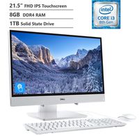 2019 Dell Inspiron 22 All-in-One AIO Desktop Computer 21.5" FHD IPS Touch Display Intel Core i3-8145U, 8GB RAM, 1TB SSD, HDMI, Wireless-AC, Bluetooth, Wireless Keyboard&Mouse, Win10