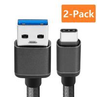 BeneStellar for Samsung S9 Charger Cable, USB C to USB A (2-Pack 5ft) Type C Nylon Braided Fast Charging Cord for Samsung Galaxy S9 Plus/Note 8 / S8 / S8 Plus, LG V20, Google Pixel and More (Black)