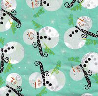 Frosty Winter Snowman on Metallic Minty Tissue Paper ~ # 705 10 Lg Sheets