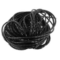 Copapa 21M 68 Ft PE Black Polyethylene Spiral Wire Wrap Tube PC Manage Cable 6mm 1/ 4'' for Computer Cable, Car Cable (Dia 6MM-Length21M, Black)