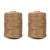 Tenn Well 1000 Feet Natural Jute Twine, 2PCS 3Ply Art and Craft Twine for Gifts, DIY Crafts, Festive Decoration, Bundling, Gardening